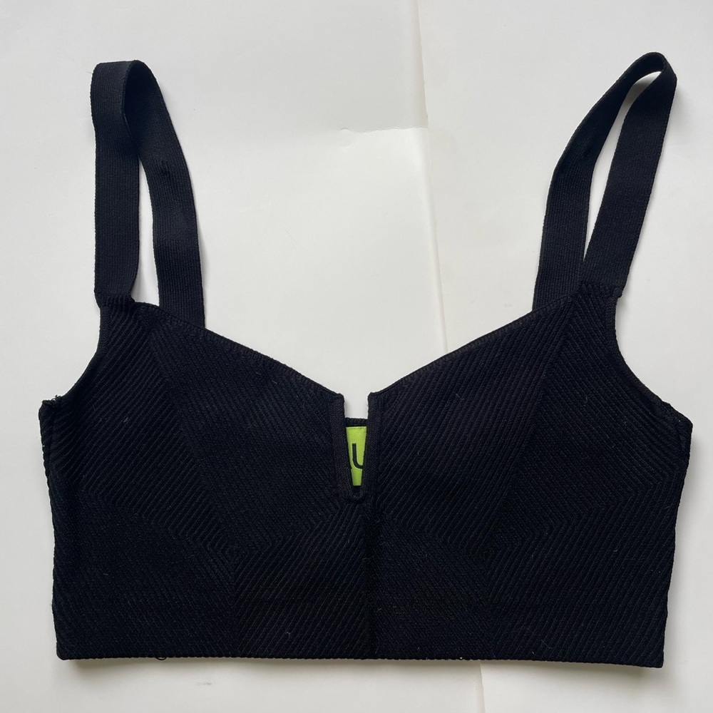 gauge 81 ribbed Black Textured Women's Bralette top